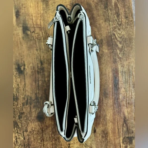 NEW Coach Mini Brooke Carryall Small Satchel Crossbody Chalk Silver Rivets - Picture 10 of 11